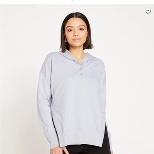 Universal Standard Henley Hoodie, NWT, Lavender, 2XS (6-8).